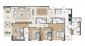 Apartamento 4 quartos (149,61m² a 149,74m²) com 2 suítes - Edifício Lagoa 1 e 2