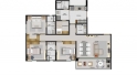 Área do Apartamento 96,7m² - 3 Suítes (Sendo duas canadenses) - Com Varanda Gourmet e Lavabo
