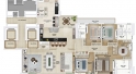 Imagem ilustrativa - Apartamento de 285,38 m² - Torre Auvérnia por Sidney Quintela (cozinha integrada)