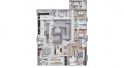 Planta artística do apartamento tipo de 258,91m² - Destiny - 4 suítes padrão com home office - por Antonio Caramelo