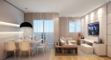 Residencial Cantareira - Perspectiva ilustrada do Apartamento de 58,25 m², Opção com Living Ampliado