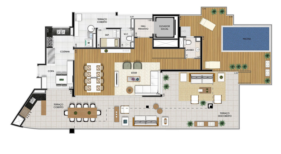 Duplex - Piso Inferior 296 m²
