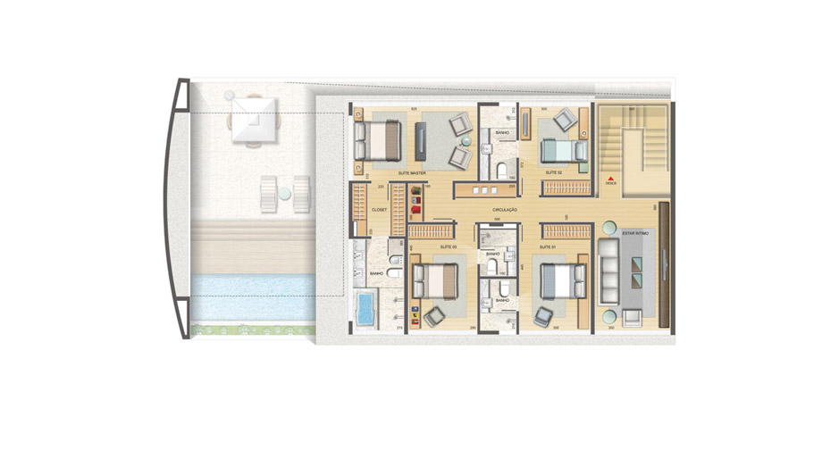 Cobertura 380 m² 2° nível