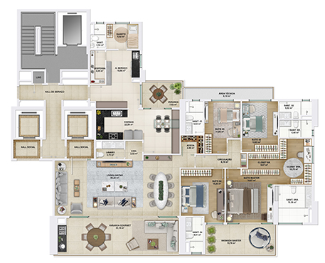 Imagem ilustrativa - Apartamento de 285,38 m² - Torre Auvérnia por Marlon Gama