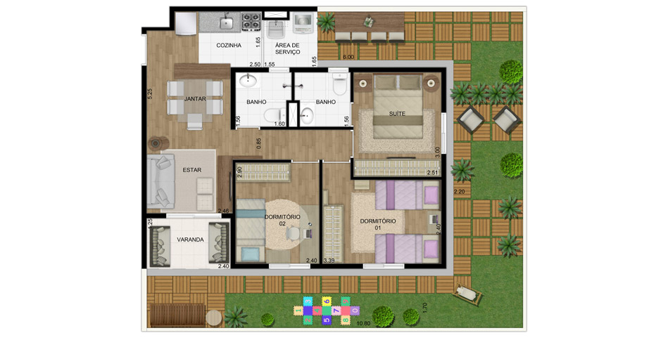 Residencial Cantareira - Apartamento Garden 101,69 m² - 3 Dormitórios