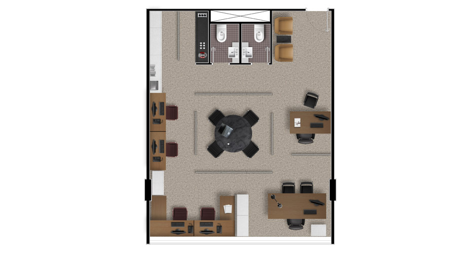 Sugestão de Layout para Junção de 2 Salas (65 m²)